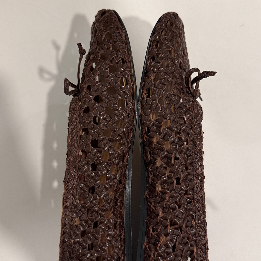 Dolce Vita Brown Woven Leather Ballet Flats - Picture 7 of 13